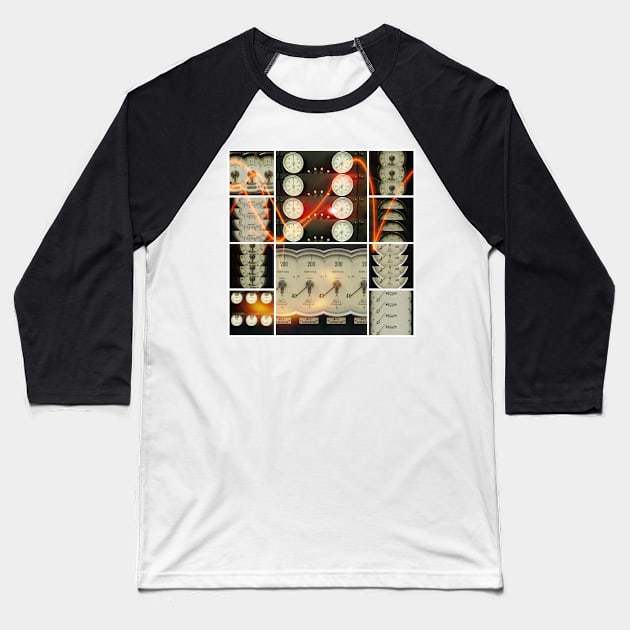 Power and Control - Collage Baseball T-Shirt by mister-john